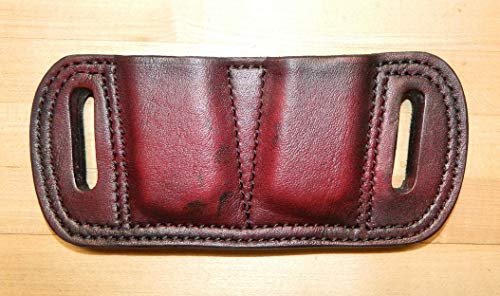 Leather - Double Magazine Ammunition Pouch, For 9mm mags, Fits Sig P938