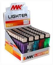 MK LIGHTERS HANDHELD DISPOSABLE LIGHTER 3" ASSORTED COLORS PACK OF 50