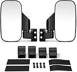UTV Rear View Side Mirror, ISSYZONE Break Away Mirrors with 1.75"-2" Mount for Polaris RZR, Can Am Maverick X3 or 1.5"-2" Roll Bar