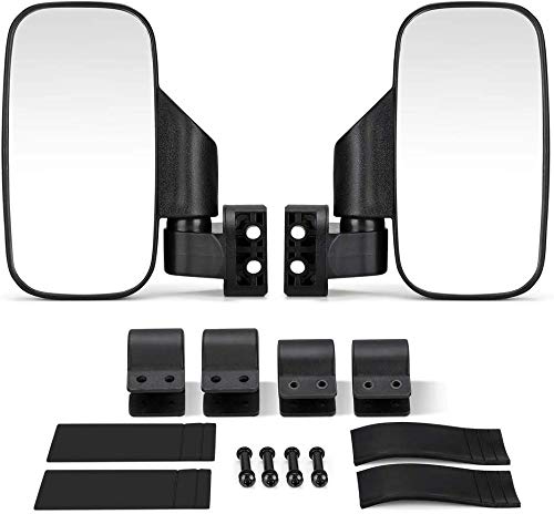 UTV Rear View Side Mirror, ISSYZONE Break Away Mirrors with 1.75"-2" Mount for Polaris RZR, Can Am Maverick X3 or 1.5"-2" Roll Bar