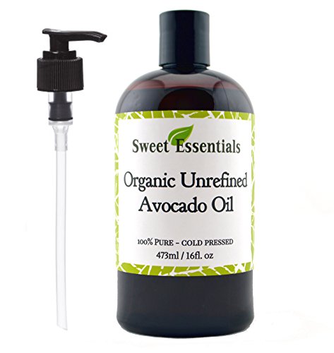 100% Pure Organic Cold-Pressed Unrefined Extra Virgin Avocado Oil - 16oz - FREE Pump included - Imported From Italy - Raw/NON-GMO/Green In Color