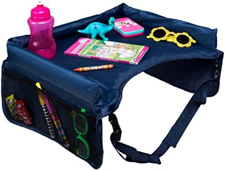 Kid’s Travel Tray and Lap Desk for Car Seats and Strollers, with Storage Pockets