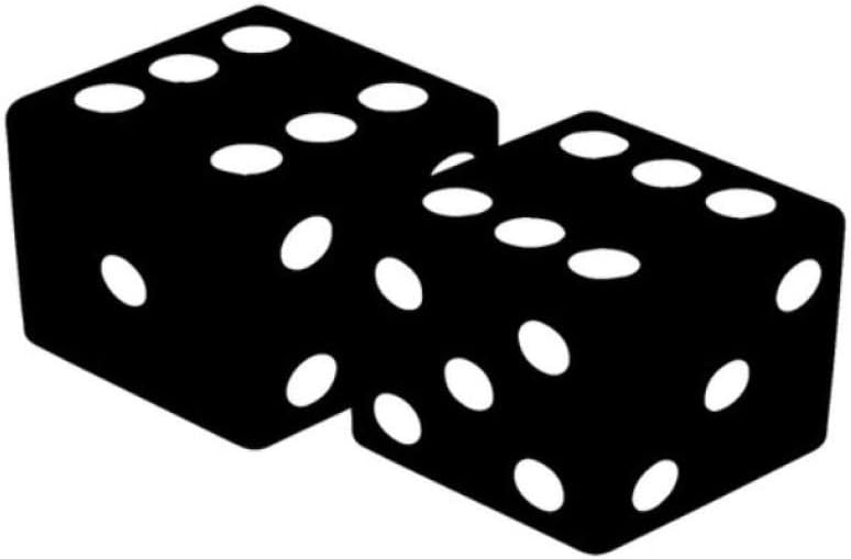 SGJKG 5 Pcs Car Sticker 10.4 * 6.8 cm Funny Dice Decor Car Sticker computer bike guitar Vinyl Black Graphic