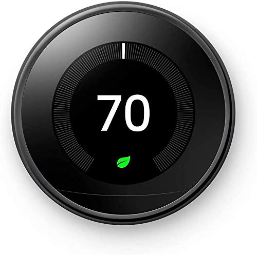 Photo 1 of Google Nest Learning Thermostat 3rd Generation, Works with Alexa - Mirror Black (Renewed)