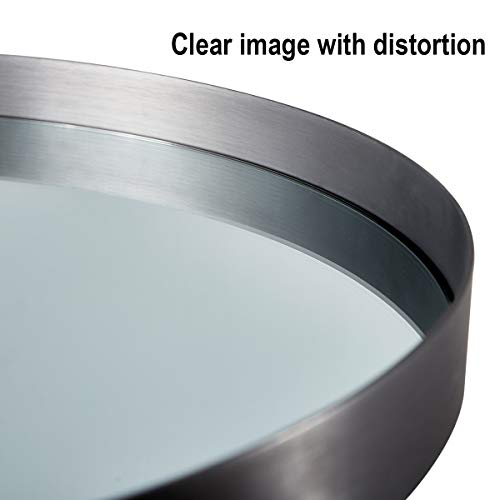 Round Mirror for Wall Black, Circle Large Round Wall Mirror, Black Mirror, 24in Circular Modern Design Bathroom Vanity Mirror with Aluminum Alloy Frame, Wall Decor Mirror