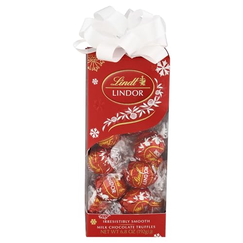 LINDT LINDOR MILK CHOCOLATE CANDY TRUFFLES TRADITIONS GIFT BOX, MILK CHOCOLATE CANDY WITH SMOOTH, MELTING TRUFFLE CENTER, 6.8 OZ.