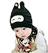 GZMM Unisex Newborn Baby Cotton Beanie Hat and Bib Set Cute Bunny 0-18months (Black)