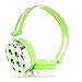 rockpapa Skull On Ear Wired Headphones Earphones Foldable, Adjustable Headband for Kids Child Toddler Teens Age 3-15, Tablet Laptop Smartphone Mp3 Switch Green