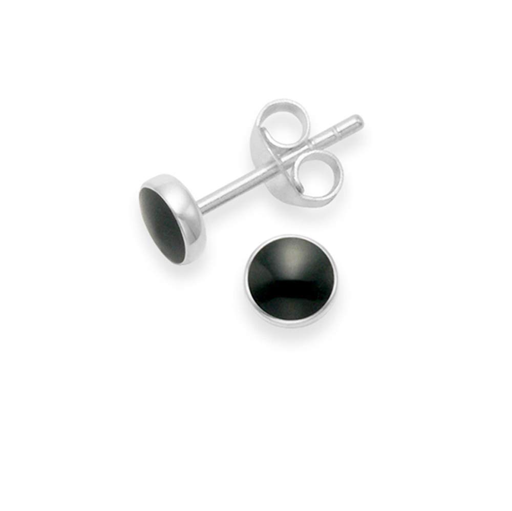 HN Heather Needham Sterling Silver Onyx Earrings - Round Black Onyx Stud Earrings - SIZE: 5mm Gift Boxed END OF LINE LOWER PRICE 5796ON