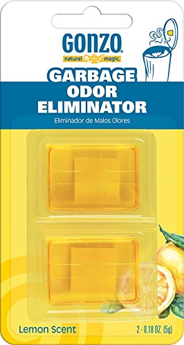 Gonzo Natural Magic Garbage Odor Eliminator - Lemon Fragrance - Absorbs and Eliminates Odors in Your Home - 2 Adhesive Gels