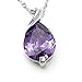 TOPSTARONLINE Silver Plated Purple Crystal Element Teardrop Amethyst Pendant Necklace
