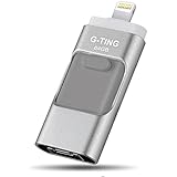 USB Flash Drives for iPhone 64GB Pen-Drive Memory Storage, G-TING Jump Drive Lightning Memory Stick External Storage, Memory Expansion for Apple IOS Android Computers (Silver)