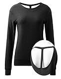 REGNA X NO BOTHER Women's Long Sleeve Round Neck Active Open-Back Running Top (Plus Size available)