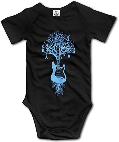 GUODONG Infant Guitar Tree Graphic Music Art Banksy Short Sleeve Unisex Baby Bodysuit Onesie