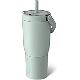BrüMate Resa 25oz 100% Leakproof Travel Tumbler with Handle & Straw | Flexible SoftSip Straw | Silicone Sleeve for Durability | Stainless Steel | Cup Holder & Travel Friendly Water Bottle | (Sage)