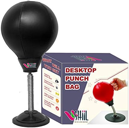 Desktop Punching Bag with Stand - Desk Punch Ball with Novelty Notepad and Stress Buster Relief for Adults Toys and Gadget - Office Boxing Ball for Women and Menใ2019 Upgraded Versionใ
