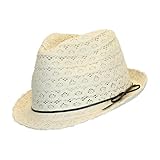 Summer Festival Chic Cotton Blend Panama Fedora Hat, Crocheted Ivory Lace Ribbon