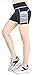 Sugar Pocket Women's Workout Shorts Running Tights Yoga Short Pants S(Black/Grey)