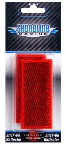Shoreline Marine Stick-On Trailer Reflector, Reflective Red Model: SL76658