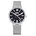 QIUUE Creative Ladies Bracelet Watch Alloy Watch Fashion Fine Mesh Strap Watch Analog Business Wrist Watch (Black)