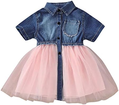 Saxizeo キッズ服 女の子 ワンピース ベビー服 チュール 半袖 プリーツ デニムスト おしゃれ かわいい 新生児 赤ちゃん カジュアル 通園 春夏 卒業式 チュチュ 普段着 人気 可愛い スカート 入学式 激安格安割引情報満載 キッズ ガールズ ドレス 子供服 チュニック