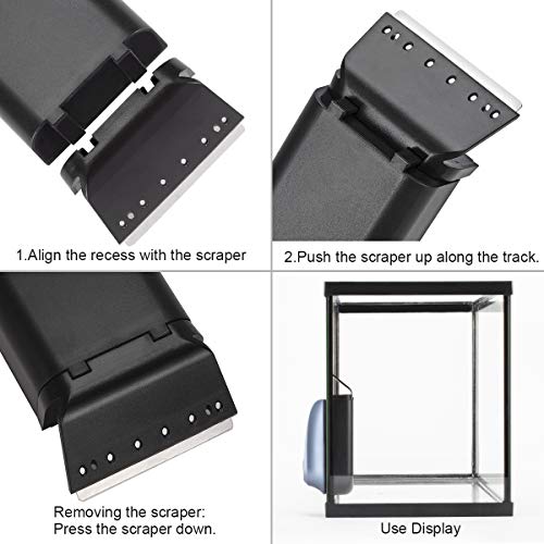 Hygger Aquarium Strong Magnetic Glass Cleaner, Professional Fish Tank Algae Magnet Cleaning Tool With Scraper For 0.3-0.47 Inch Thick Glass Freshwater And Saltwater Tank, L