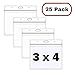 Mifflin-USA Card Protector (Clear, 4x3 Inches, 25 Pack), Waterproof and Resealable Horizontal Plastic ID Name Badge Holders