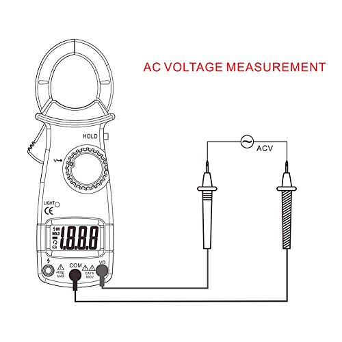 CactusAngui Portable Tester Mini Clamp Multimeter Fire Wire Identification Digital Ammeter Black - Thumbnail 5