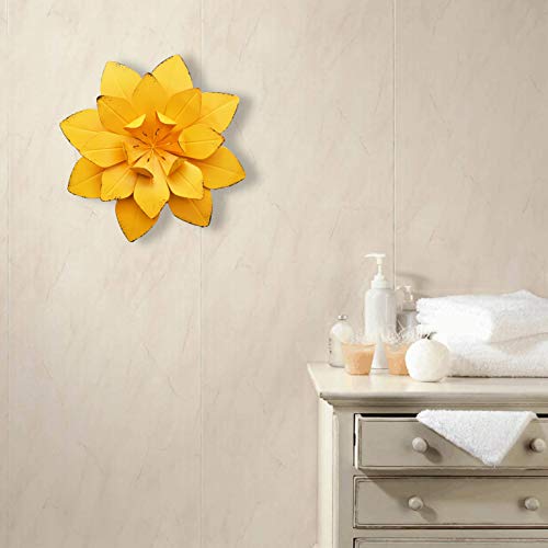 image for GIFTME 5 Yellow Metal Layered Flower Wall Decor for Bathroom Livingroo