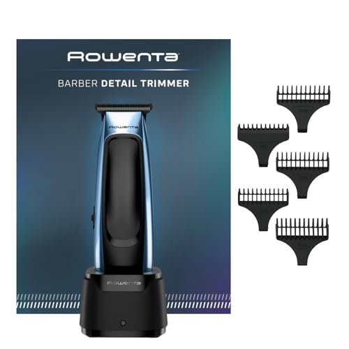Rowenta Barber Experience, Recortadora de barba, cuchilla en T, recubrimiento de carbono tipo diamante (DLC), Motor de calidad profesional, cuchilla autoafilable, 90 minutos de autonomía, TN1851E0