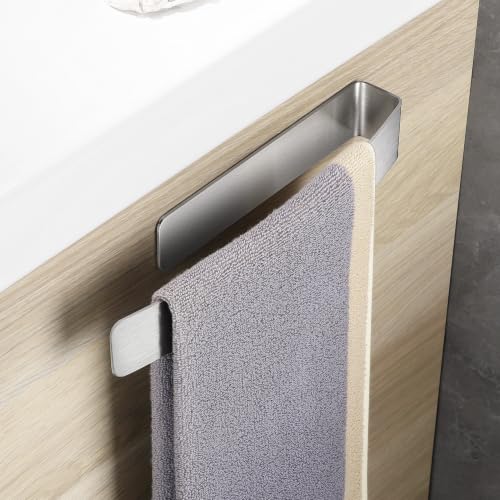 Gsocel 304 Stainless Steel Drill-Free Bathroom Towel Rails, 26 cm, Silver - Multi-Purpose Adhesive Towel Rail for Kitchen and Bedroom, Drill-Free Towel Rail