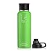 Swig Savvy Sports Water Bottle, Vacuum Insulated Stainless steel, Double Wall, 2 Leakproof Lid, Travel Thermos - 40oz (Light Green)