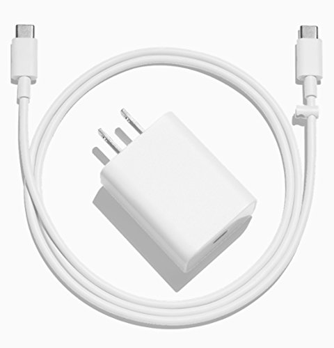 Official Google Pixel/XL/C Quick Fast Charger (White - Adapter with TYPE C to C Wire)