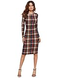 MAKEMECHIC Women's Elegant Long Sleeve Wear to Work Business Cocktail Pencil Dress