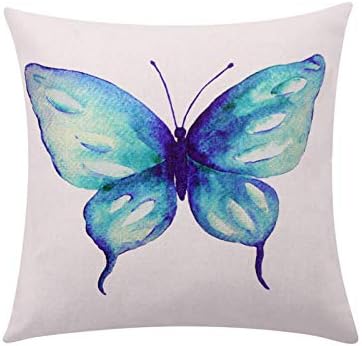 Toll2452 Watercolor butterfly throw pillow covers Turquoise butterfly decorative pillow case Swallowtail butterfly cushion cover Home decor 18x18