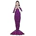 Xjamus Handmade Mermaid Tail Blanket Adults,Soft Cozy Crochet Knitting Sleeping Camping Bag All Seasons,Birthday Gift Shawl Couch Throw Blanket(Tassel Purple)