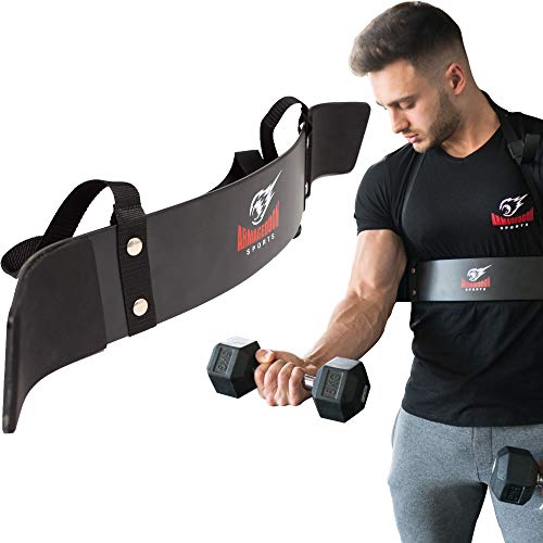 Premium Heavy Duty Arm Blaster Bicep Curl Support + Bonus Premium Lifting Straps, Arnold Bodybuilding Arm Curl Isolator, Gain Strength in Your Arms, Arm/Biceps Support