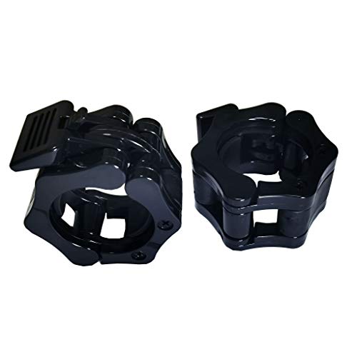 qibylift Olympic Barbell Clips Weightlifting Collars 2 Inch Clamps，Locking Weight Clips, Lockdown Weight Clamps for Workout Weightlifting Fitness Training (Black)