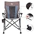 Timber Ridge Camping Chair Ergonomic High Back Support 300lbs with Carry Bag Folding Quad Chair Outdoor Heavy Duty, Padded Armrest, Cup Holder