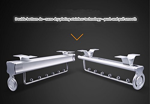 Pants Rail Rod, Cuteadoy Aluminum Retractable Closet Hanger Rod for Suit,Shirts,Pants,Silk Scarf(6 Hooks )