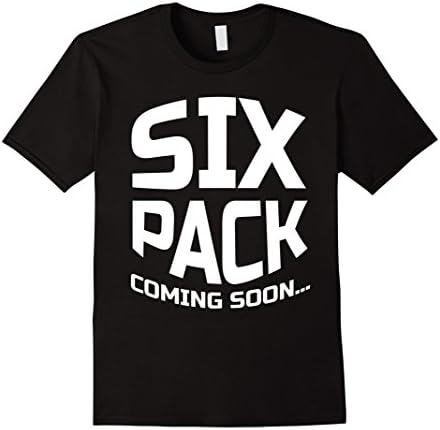 Mens Six Pack Coming Soon Funny Gift Idea for Dad's 6 Pack Belly Large Black