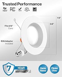 Sunco 24 Pack 5/6 Inch LED Can Lights Retrofit
