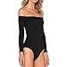 May&Maya Women's Long Sleeve Shoulderless Leotard (L, Black)