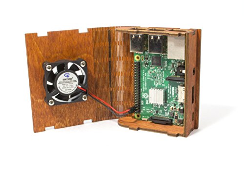 Wood PiBook Case with Fan for the Raspberry Pi 3, Pi 2, Pi B+ by C4Labs