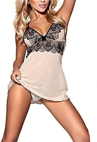 Sexy Floral Lace Little Babydoll Clamy - White, Onesize