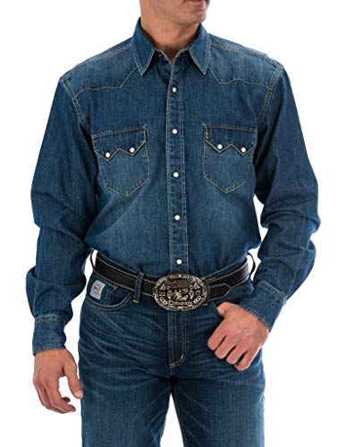 Cinch Men's Classic Fit Long Sleeve Snap Two Sawtooth Flap Pocket Shirt