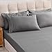 Shilucheng Queen Size 6-Piece Bed Sheets Set Microfiber 1800 Thread Count Percale 16 Inch Deep Pockets Super Soft and Comforterble Wrinkle Fade and Hypoallergenic(Queen, Dark Grey)