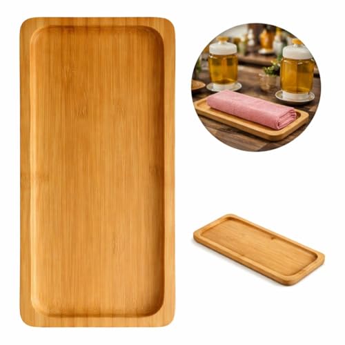 Bandeja Retangular de Bambu 30x12 Premium para Servir e Decorar com Sofisticação