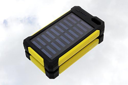 Solar Charger Water-Resistant 30000mAh Power Bank W/12 X LEDs Flashlight EZSTATION Solar Panel Portable Re-Chargable For iPhone X 8 7 6 plus iPad Outdoor Camping Travelling (YELLOW)