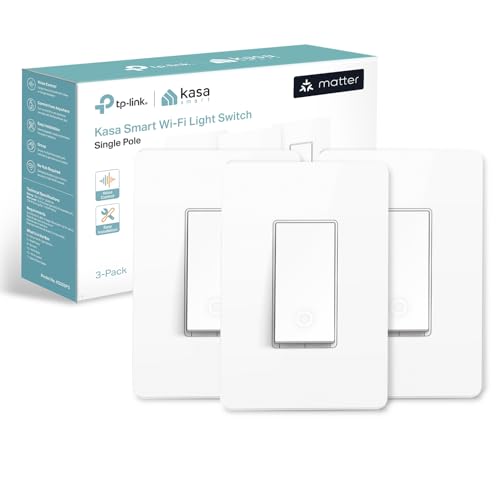 Kasa Matter Smart Lichtschalter: Sprachsteuerung mit Siri, Alexa & Google Assistant, UL-zertifiziert, Timer & Zeitplan, einfache geführte Installation